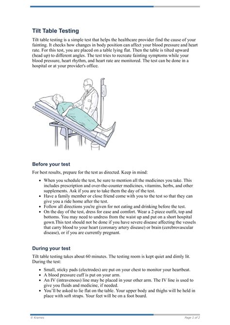 tilt table testing pdf